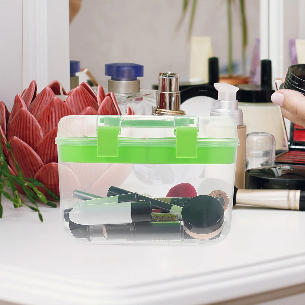 

3pcs Double Layer Storage Box Large Capacity Safety Clasp Plastic Medicine Case Tool Box Sewing Organizer Craft Container
