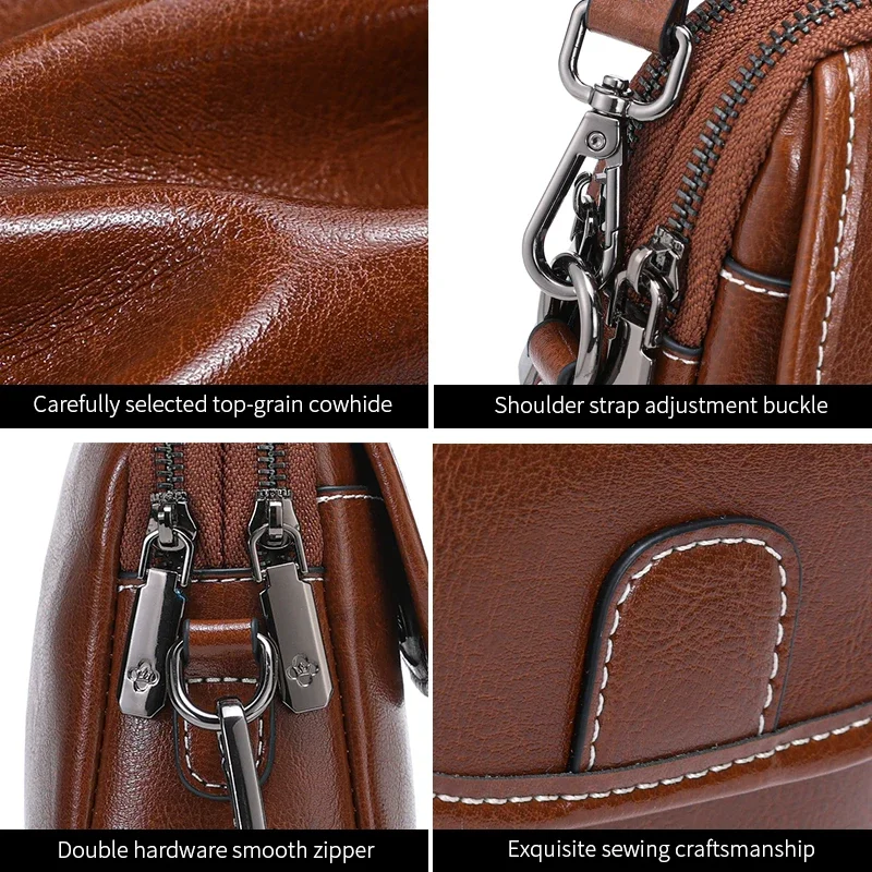 

Female Luxury Designer Crossbody Bags High Quality Purse Ladies Cow Genuine Leather Bags Women Fashion Vintage Cowhide Phone Bag