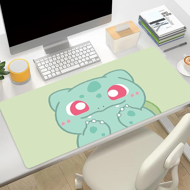 Mouse Pad Gaming Laptops Keyboard Mat Deskmat Pc Accessories Desk Protector B-Bulbasaur P-Pokémon Gamer carpet Anime Mousepads