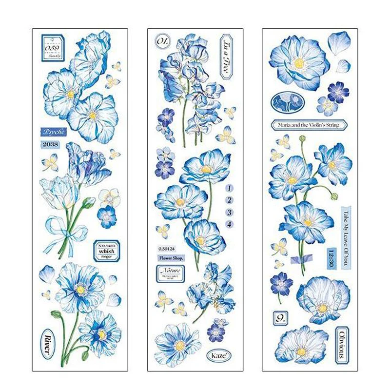 

6 sheets /pack Montains of Flowers Waterproof Decorative Sticker for Home for Households