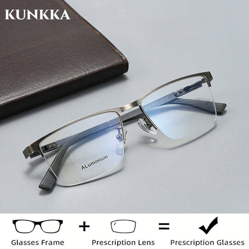 kukka-half-frame-glasses-men-business-ultra-light-aluminum-alloy-eyeglasses-anti-blue-light-photochromic-eyewear-myopia-glasses