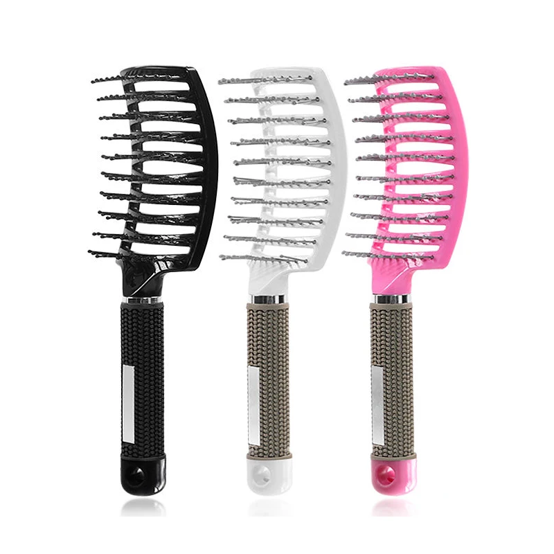 1PC Curved Vent Hair Brush Detangling Brush for Thick Curly Long Hair Scalp Massage Comb for Blow Drying Back Slicking Styling