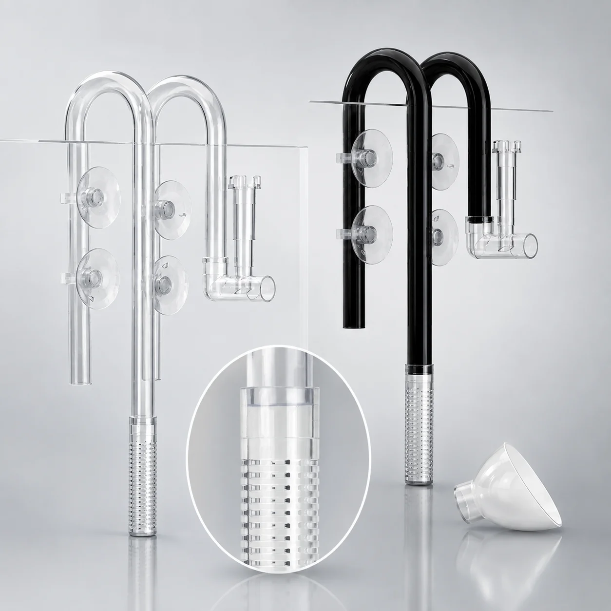 Aquarium Skimmer Inflow Outflow Pipe Set 12mm 16mm Plastic Lily Pipe with Surface Skimmer for Planted Fish Tank