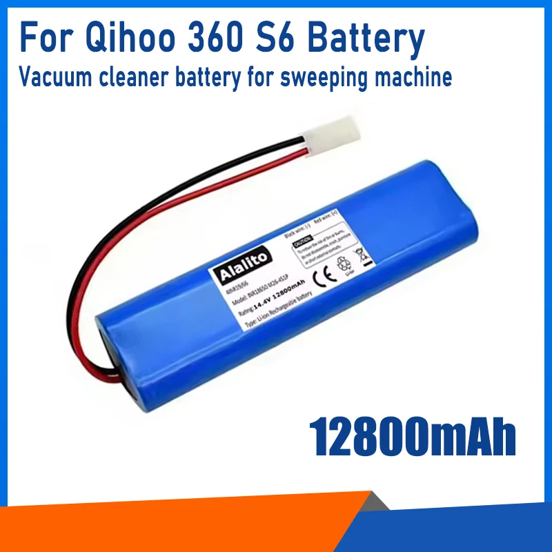 14.4V 12800mAh lithium-ion battery, for replacing the battery of Qihoo360 S6 robot vacuum cleaner