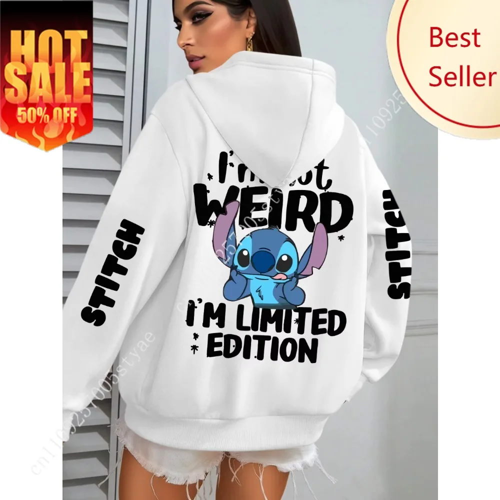

2025 Fashion New Women's Sportswear Disney Stitch Cartoon Design Autumn and Winter Pullover Casual Loose Sportswear Men's Hoodie