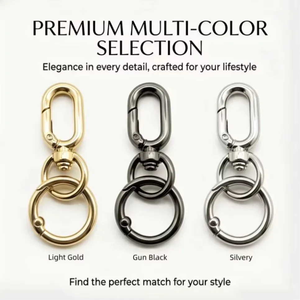 2/4/8 Sets Double Opening Swivel Clasp Clips Snap O Ring Zinc alloy Spring Swivel Hooks for Keychains DIY Crafts Lanyard Travel
