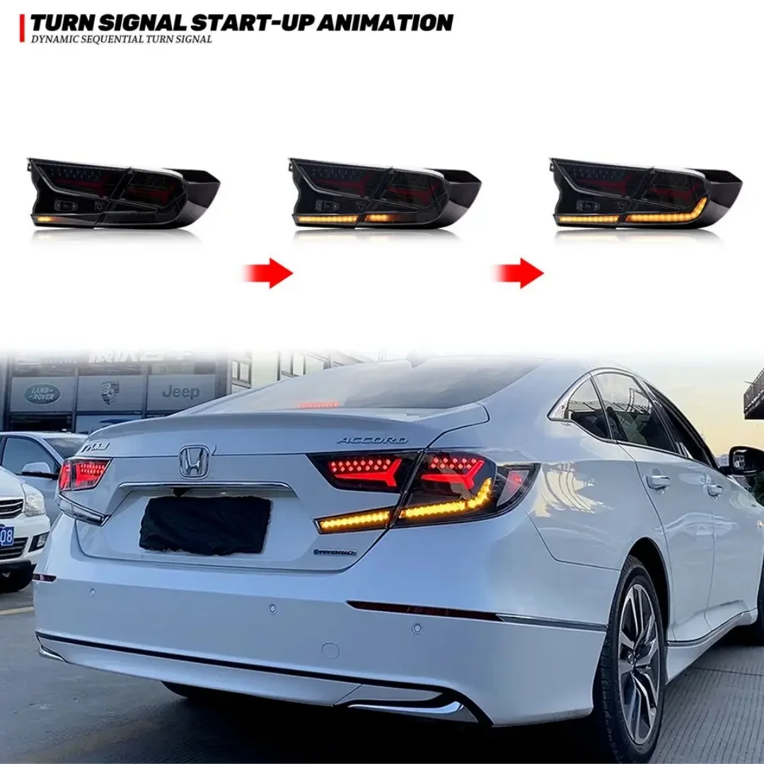 LED Tail Lights For Honda Accord 10th Gen 2018 2019 2020 2021 2022 Animation DRL Sequential Indicator Rear Lamp Assembly