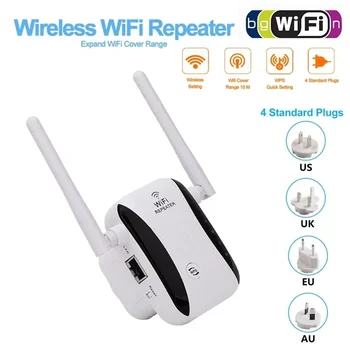 무선 와이파이 리피터 300Mbps 네트워크 와이파이 라우터 익스텐더, 신호 증폭기 2 안테나 부스터 액세스 포인트, 500m, 4G, 5G