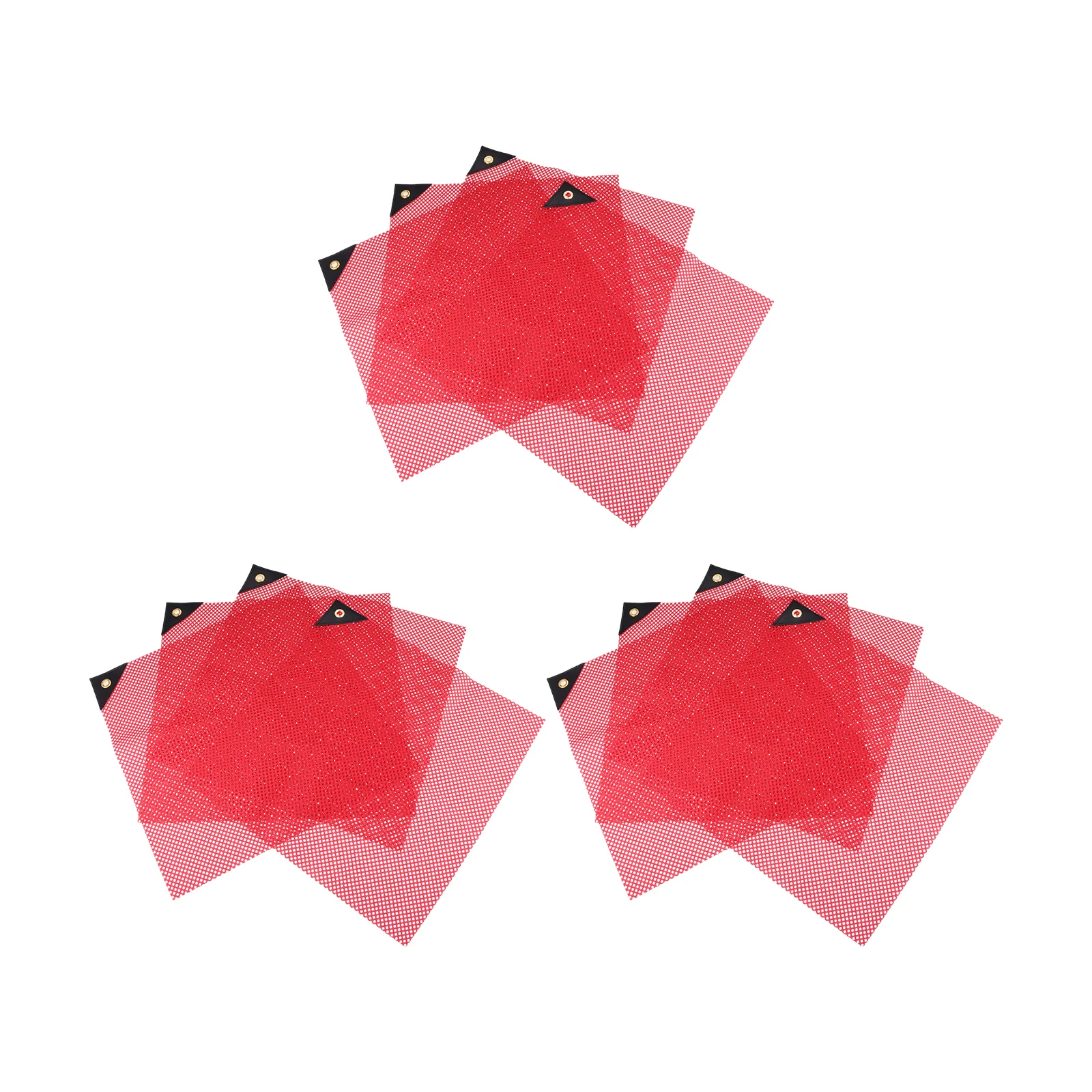 12pcs Safety Flags 18 Inch Square Red Warning Flag Single Corner Grommet Quick Fastening Blind Spot Coverage Truck Trailer RVs