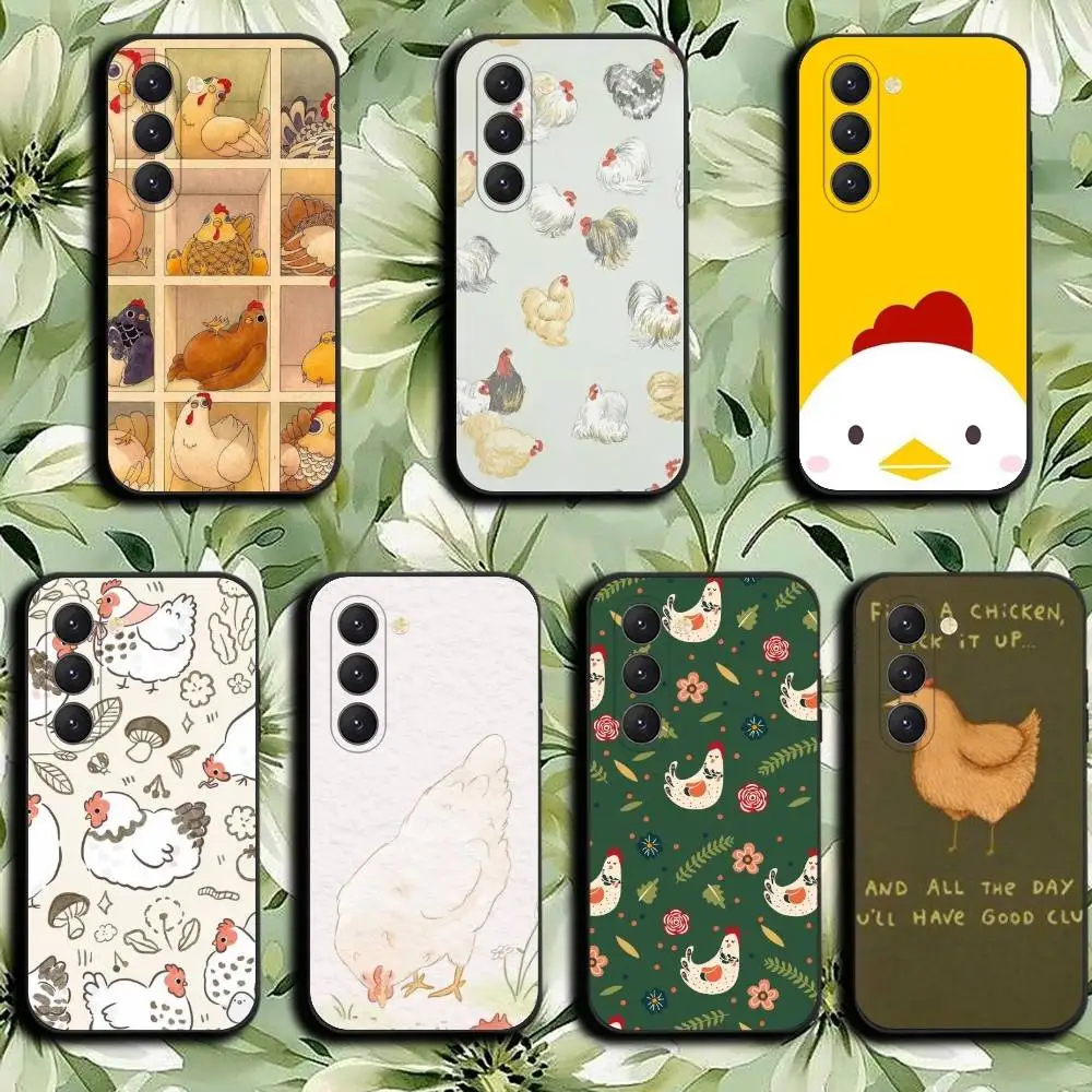 chicken cute Phone Case For Samsung Galaxy A52 A42 A32 Black Cover A22 A12 A02S A72 A73 A51 A41 A31 A21S A71 A40 A30S A20S