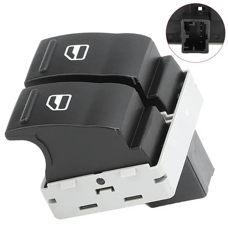 

Автомобильный стеклоподъемник, пластиковая двойная кнопка переключения для VW Transporter T5 T6 Caravelle Multivan 7E0959855A, автомобильные аксессуары