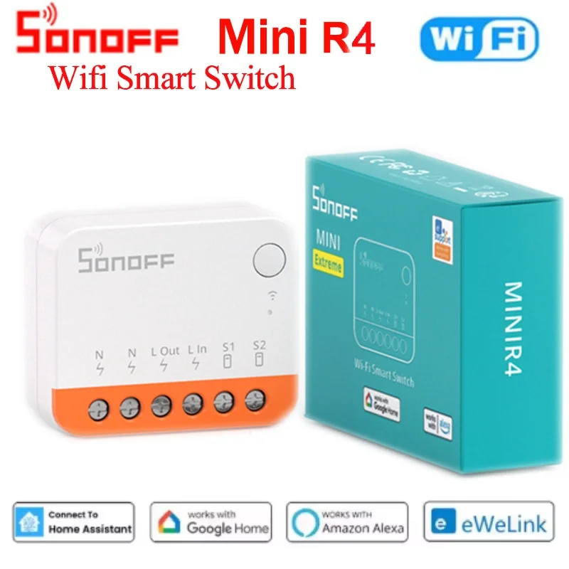 

Sonoff Mini R4 Wi-Fi Smart Switch Extreme MINIR4 Модуль умного дома DIY Switch Wi-Fi Пульт дистанционного управления Работа с Alexa Google Home