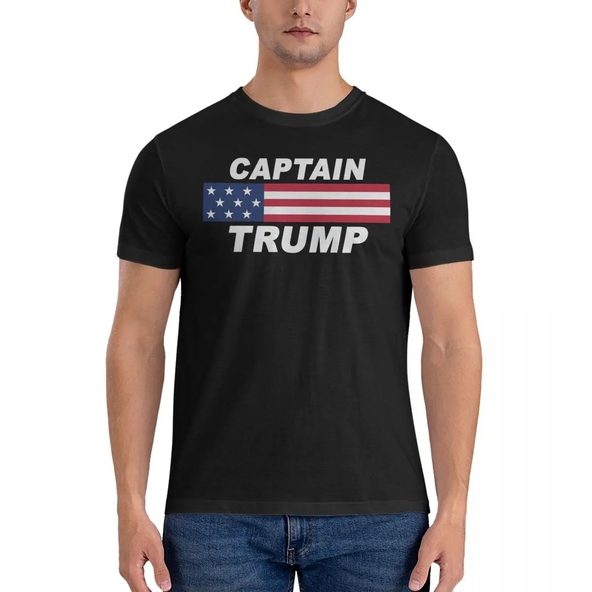 MARVEL Super Hero Trump T Shirt Men's 100% Cotton Funny T-Shirts Round Collar America Captain Tee Shirt Short Sleeve Clothing