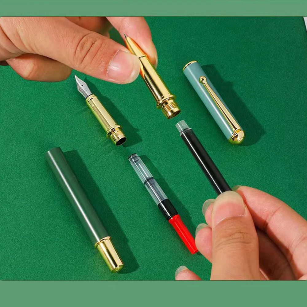 Hochwertiger neuer Morandi zweifarbiger Füllfederhalter aus Metall mit feiner 0,5-mm-Tintenstift, ausgezeichneter Schreibstift für Geschäftsbüros – Detail 2