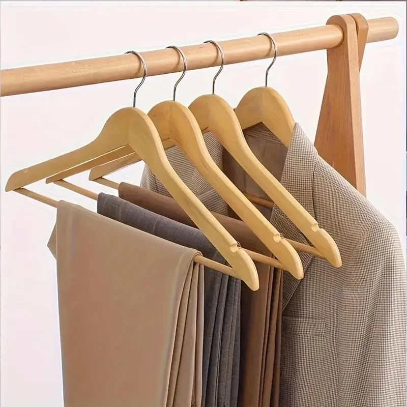 Wooden Hangers for Clothes, Premium Wood Hangers, Durable & Slim Coat Hanger - Suit Hangers with 360-Degree Rotatable