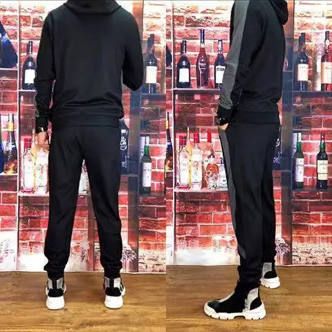 Men's Trendy Hooded 2pcs Set: Stylish Sweatshirt Outfit Ideal for Casual Wear, Jogging & Various Sports - Image 3