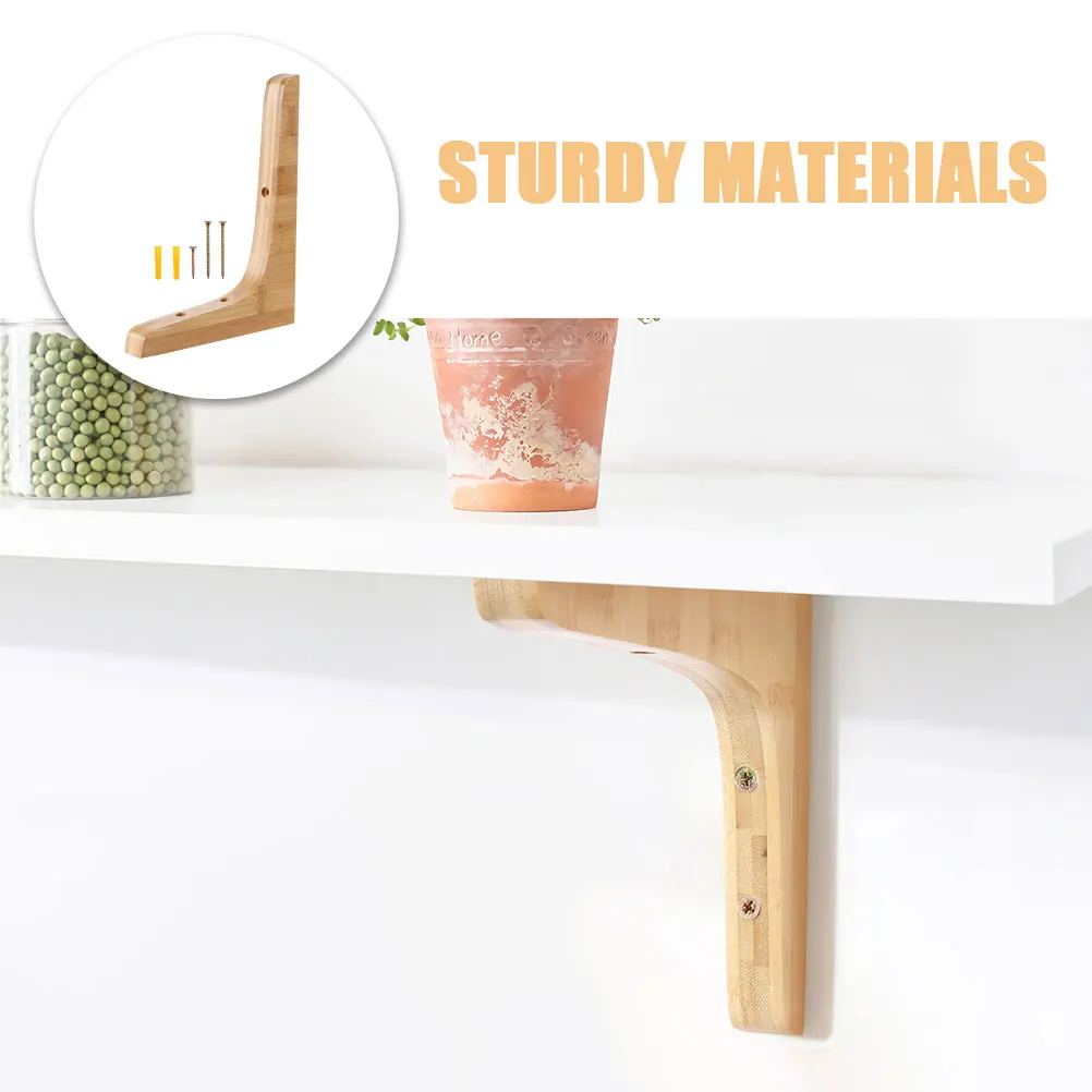 

2 шт. деревянные треугольные кронштейны для полок, прочная поддержка настенного крепления, сверхмощная поддержка для растений, книг, декора, плавающие полки из массива дерева