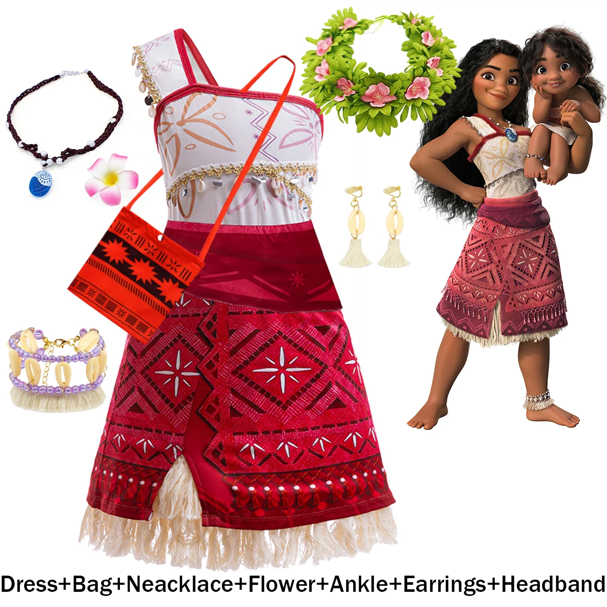 فيلم المحيط مغامرة موانا 2 للفتيات تأثيري فايانا ديزني فستان حفلة زي الأميرة ملابس تنكرية فساتين الأطفال الزي #2