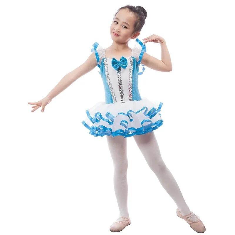 16107 Pretty Fairy Bluet with White Ballet Dance Tutu for Child Stage Performance Ballet Costume Ballerina Girls Dance Costume