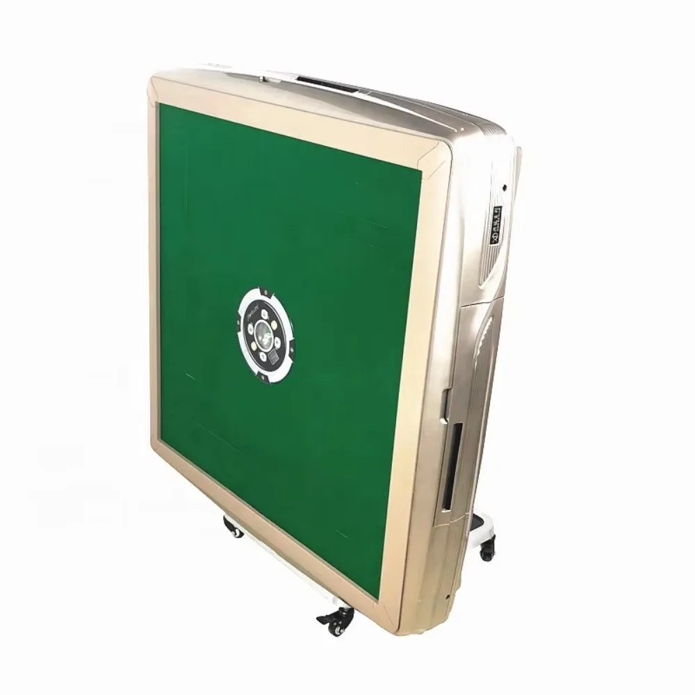 Automatic Foldable Square Mahjong Table with Plastic+Metal+Stainless Steel Construction for Casino Gambling 3-Piece Combo Set