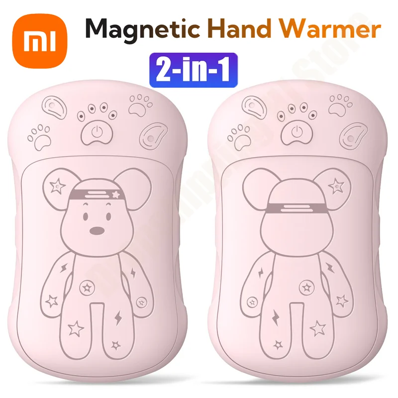 Xiaomi Rechargeable Hand Warmer 2Pack 2IN1 Electric Hand Warmer Power Bank 6000mAh Portable Dual-sided Safe Heating For Winter