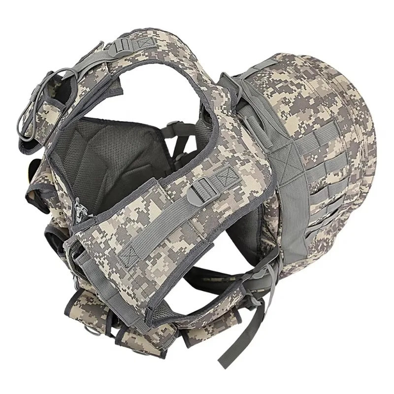 سلامة مزدوجة في الهواء الطلق التخييم الصيد حقيبة ترحال التكتيكية على ظهره سترة حقيبة متعددة الأغراض الرجال التكتيكية على ظهره #4