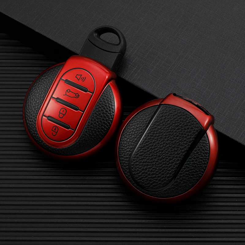 4 Buttontpu Lederen Auto Key Case Cover Shell Voor Bmw Mini Cooper Clubman Countryman F54 F55 F56 F57 F60 Protector accessoires