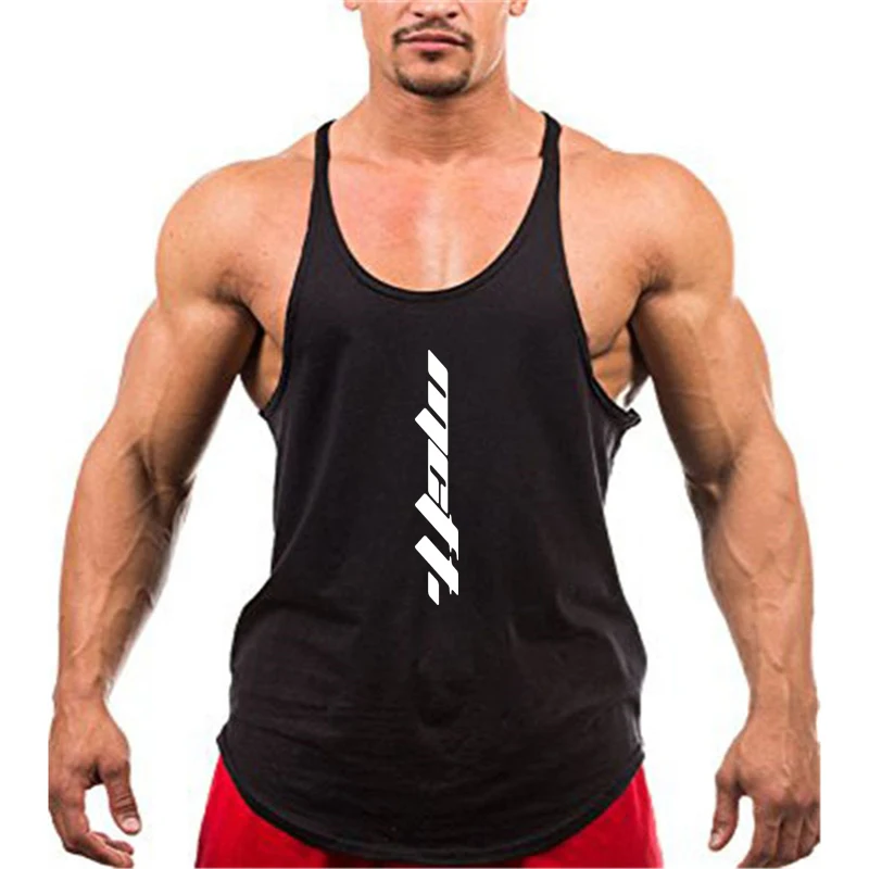 Mens Gym Clothing Bodybuilding Tank Tops Fitness Training Sleeveless Shirt Cotton Muscle Running Vest Casual Sports Singlets