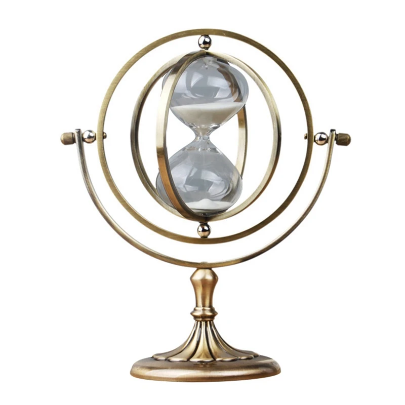 

Nordic Hour Glass Rotating Sand Hourglass Vintage Home Decor Globe Ornaments Sand Clock Sandglass Timer Room Decor