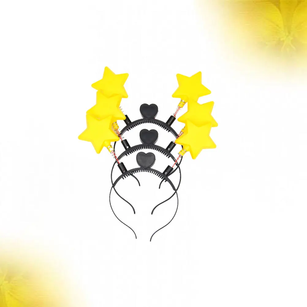 

3Pcs Luminous Pentagram Hair Bands Premium Material Comfortable Wear Cosplay Party Supplies Unique Design Eye Catching Gift Kids