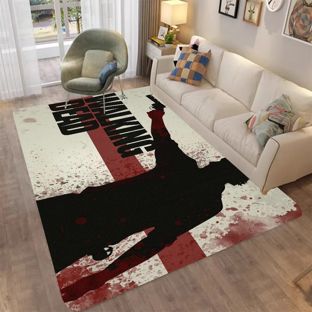 TWD Walking Dead Rick Daryl-alfombrilla para puerta de entrada de TV, antideslizante, rectangular, suave, para el hogar, puerta delantera, interior y exterior