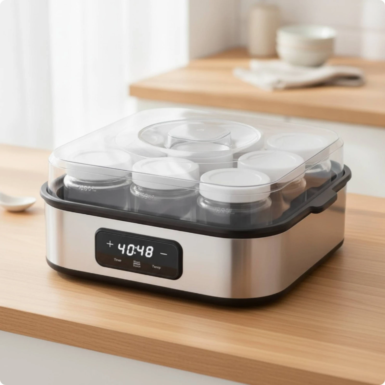 Yogurt Maker Temperature Controlled Yogurt Maker with Glass Jars Fermenter Adjustable Appliance BPABPA-Safe for Families