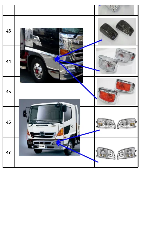 FOR HINO 500 MEGA 500 RANGER TRUCK DOOR LAMP BLACK CRYSTAL EFFECT