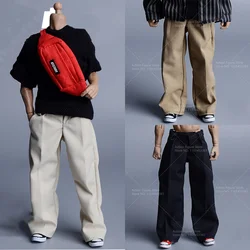 1/12 Male Short Sleeves T-shirt Loose Straight Casual Pants Waist Bag Canvas Shoe for 6'' Notaman NW GT GW Action Figure