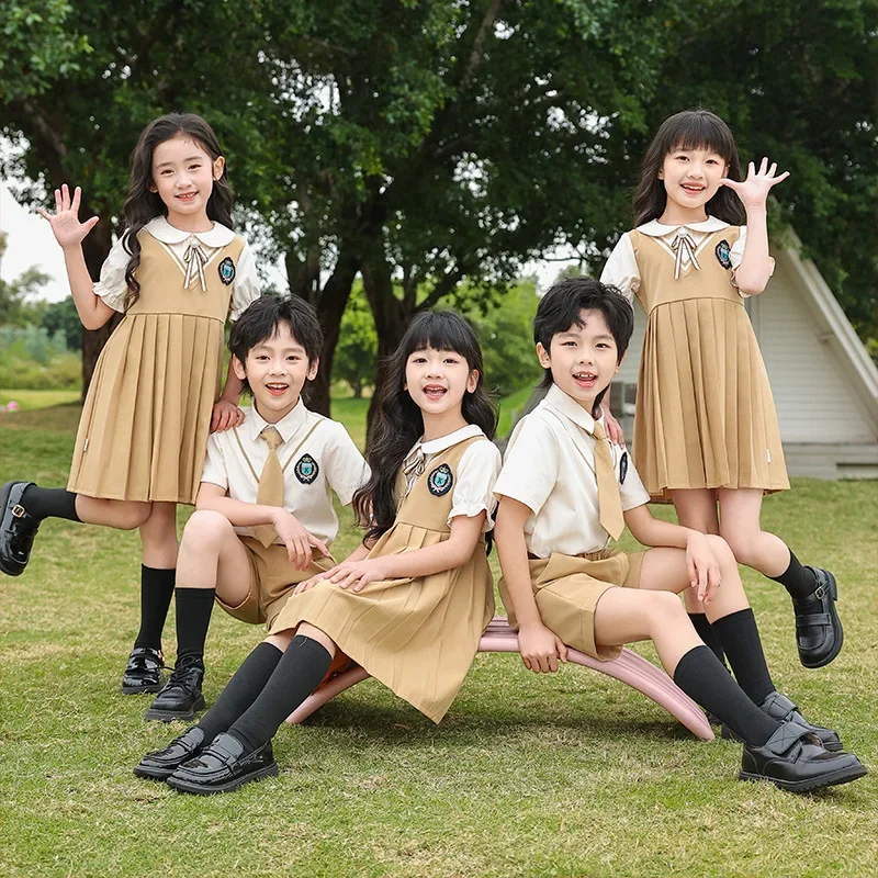 Children's Performance Costumes Summer Primary School Uniforms Class Uniforms Literary British Style Kids Boutique Clothes