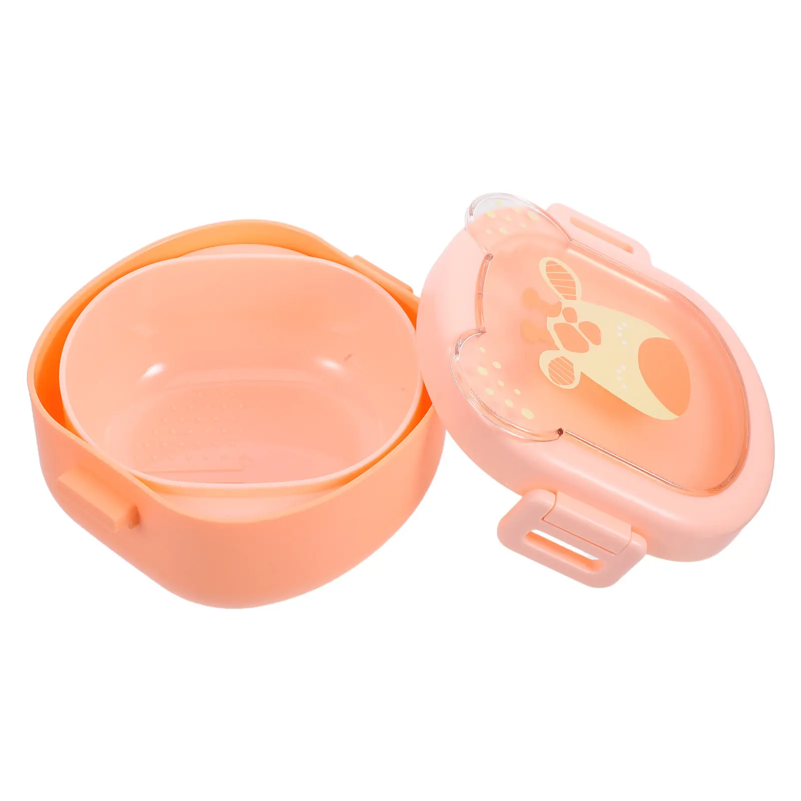 

Portable Baby Feeding Set Orange Suction Bowl Spoon Food Scissors Travel Snack Container Toddler Infant Silicone Tableware