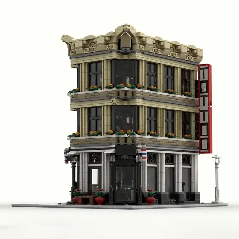 

Новый 2405 шт., город, вид на улицу, Moc, модульная татуировка, модель парикмахерской, головоломка на заказ, сделай сам, креативные идеи, детская игрушка, подарок на день рождения