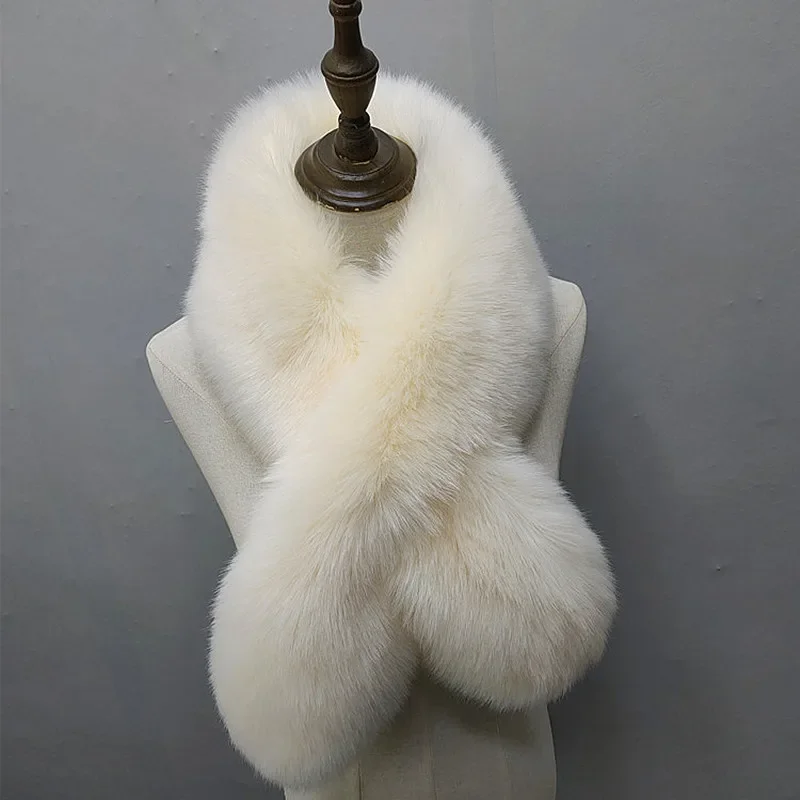 Oversized Faux Fur Scarf for Women Thick Warm Winter Neck Warmer Plush Shawl Wrap Soft Collar for Daily Wear