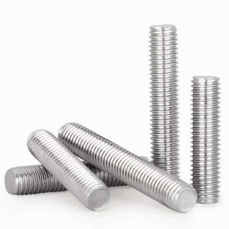 4-40pcs M3 M4 M5 M6 M8 M10 M12 M14 M16 304 Stainless Steel Full Thread Rod Screw Rod Headless Bolt Thread Full Threaded Stud