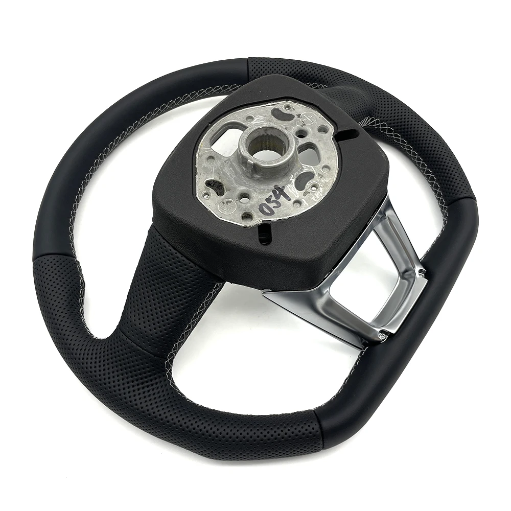 White stitching steering wheel for Audi Q5 FY full leather perforated steering wheel