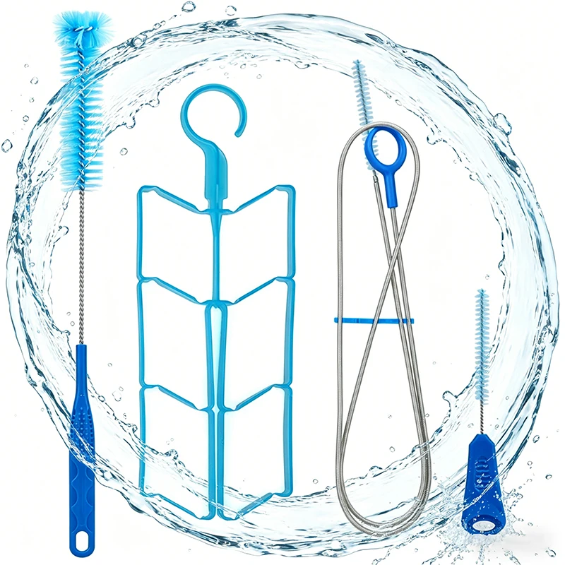 

Hydration Water Bladder Cleaning Kit with Tube Brush Drying Rack 4 in 1 Portable Cleaner Tools for Backpack Camp Hike Water Bag