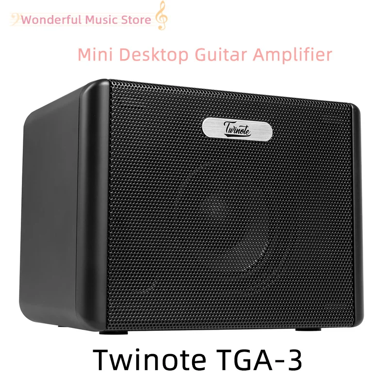 

Twinote TGA-3 Mini Desktop Guitar Amplifier 3.2W Amp Built-in Distortion Delay Effects with 3.5mm Headphone Output Aux In