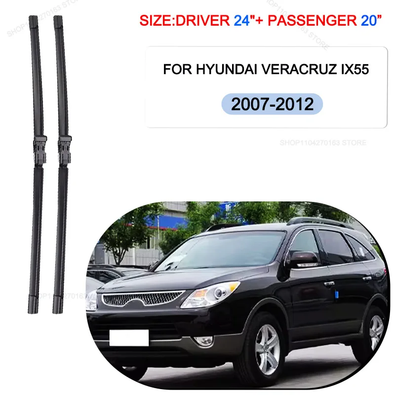 

Wiper Blades Fit For Hyundai Veracruz Ix55 Front Window Windshield Push Button 2007 2008 2009 2010 2011 2012