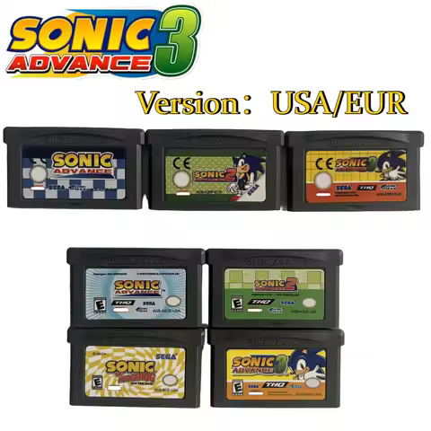 Premium 32 Bit Video Game Cartridge Sonic Advance 1/2/3 - For GBA/GBA NDS (GBA Slot) | High-Quality &amp; Nice Gift