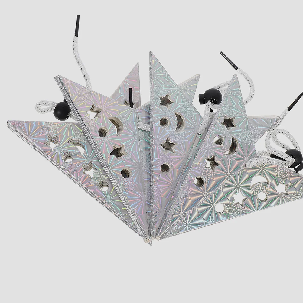 

6Pcs Hanging Star Lampshade Decorative Five-Pointed Paper Pendant Ceiling Lamp Shade Xmas Party Decoration Star Shaped Lampshade