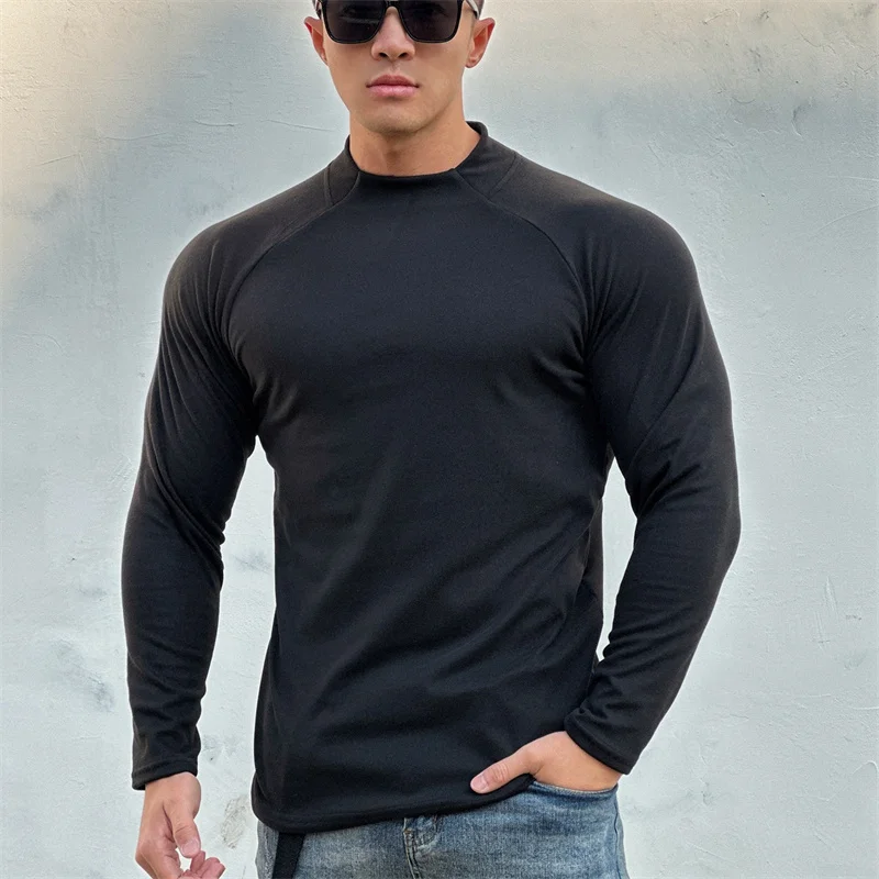 New spring autumn round neck men T-shirt sports long sleeve shirt loose pullover muscle fitness Sweatshirt Training T-shirt tops