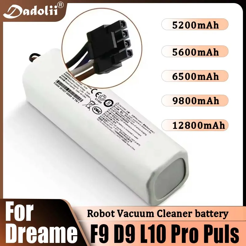 P2008-4S2P-MMBK Original For Dreame Robot Vacuum Mop Cleaner D9 F9 L10 L10 Pro 14.4V 12800mAh Li-ion Battery Pack 4INR19/66-2