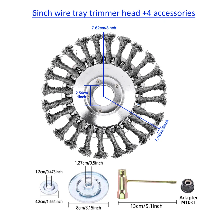 قطعة واحدة من ملحقات تشذيب الأعشاب العالمية - رأس حراثة دوار من الفولاذ مع 4 مجموعات محول هيكل معدني متين للحديقة الخفيفة #2