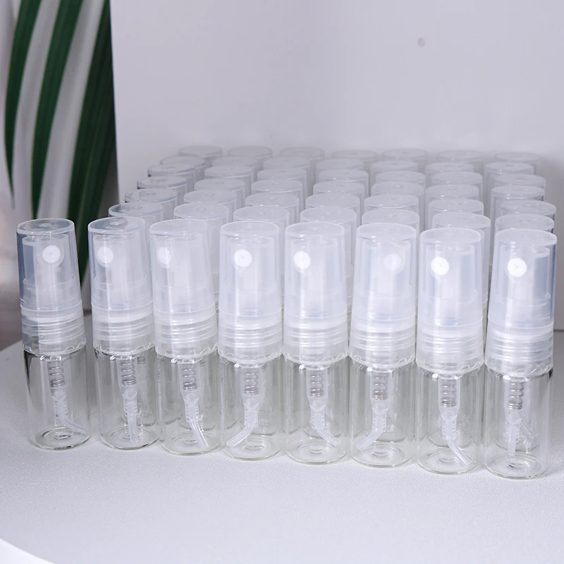 50 stks/partij 2 ml transparant glas parfum sub-flesje monster proefpakket essentiële olie parfum container draagbaar - afbeelding 1