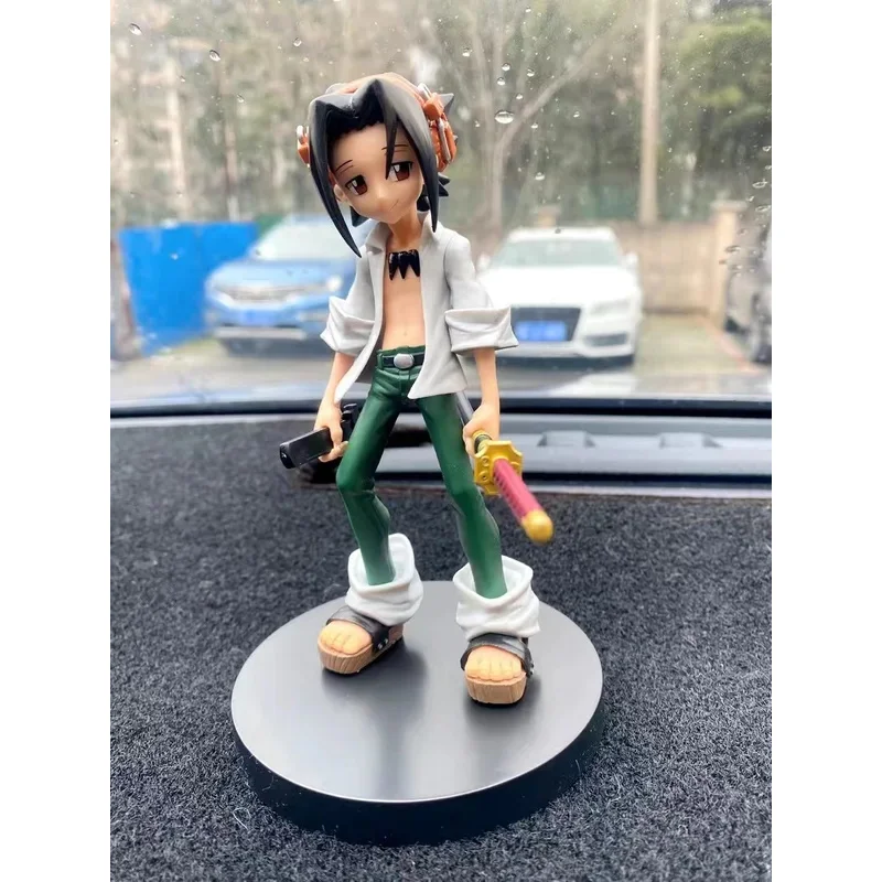 Bandai Anime Shaman King Figure Yoh Asakura With Sword Standing Posture Aciton Figurines Model Brinquedos Statue Toys